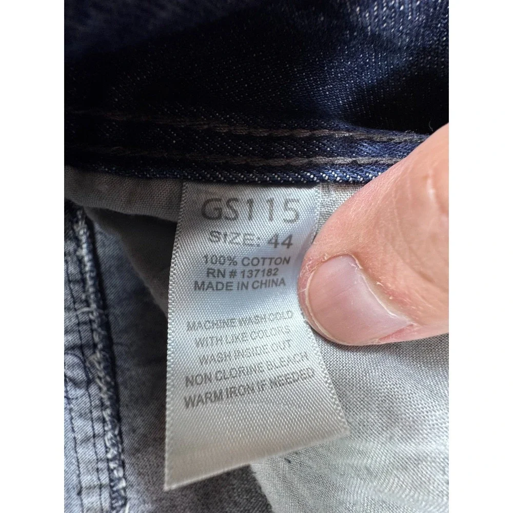 GS115 Mens Slim Fit Distressed Blue Jeans Size‎ 44 Premium Denim NWT